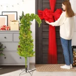 180cm Pre-Installed Lighted Christmas Tree With Bracket Artificial Lighted Christmas Tree For Indoor Use Fancy Plastic Tree
