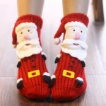 1/3Pairs Cartoon 3D Knit Santa Socks for Men Women Christmas Kawaii Funny Winter Warm Soft Cozy Fuzzy Thicken Mid-tube Stockings - Imagine 6