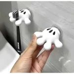 Disney Mickey Cartoon Palm Suction Cup Bathroom Moisture-Proof Toothbrush Towel Rack Multifunctional Data Cable Storage Hook - Imagine 5
