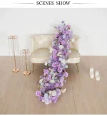 Uflower 50/100cm Flower Row Artificial Flowers Wedding Backdrop Table Long Runner Floral Backdrop Arrangement Wall Arch Decor - Imagine 5