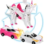 Transform unicorn car toys, children transform action characters, robot car sets, children's collision deformation cars