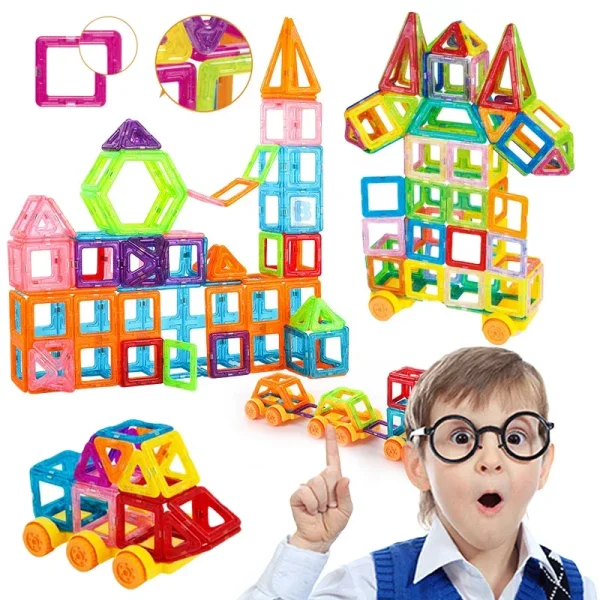 Montessori Education Magnetic Building Blocks DIY Magnets Toys Big Size and Mini Size Designer Construction Set Gifts for Kids