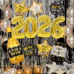 11 Pcs/set 32 inch Golden 2026 Number New Year Decorative Balloons Happy New Year Themed Party Scene Decoration - Imagine 6