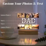 Personalized Custom Photo Text 3D Acrylic Lamp Customized Bedroom NightLight for MOM DAD LOVE Family Birthday Christmas Day Gift - Imagine 3