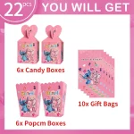 Disney Stitch Birthday Party Decoration Supplies Set Cartoon Pink Angel Tableware Paper Napkins Plates Cups Happy Birthday Kits - Imagine 2