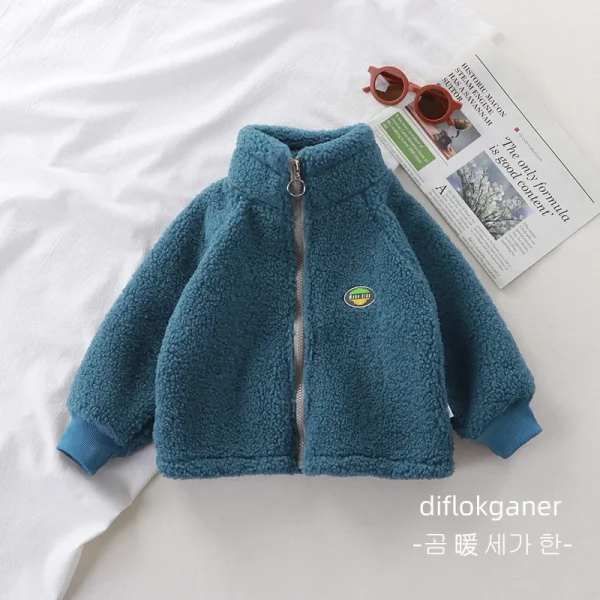 Children's lamb fleece jacket with fleece jacket for both men and women, autumn and winter new item for babies