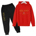 Kids Fashion Brand Letter Print 2 Pieces Hoodie + Pants Sweaters 2-13 Years Boys Girls Casual Clothing Kids Clothing Sets - Imagine 3