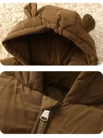 Boys Girls Thickened Down Coats Baby Winter Warm Hooded Jackets Outerwear Children Fashion Solid Color Coat Kids Casual Clothing - Imagine 6