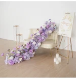 Uflower 50/100cm Flower Row Artificial Flowers Wedding Backdrop Table Long Runner Floral Backdrop Arrangement Wall Arch Decor - Imagine 2