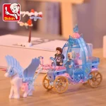 Sluban 191PCS Friends Winter Princess Ice and Snow Carriage Assembly Bricks Creative Building Blocks Educational Toys for Girls - Imagine 5