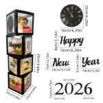 1set Happy New Year 2026 Black Transparent Balloon Box NEW year Party Decoration Kids Adults Party Anniversary Decor 2026 gift - Imagine 6