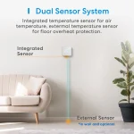 Meross HomeKit Wi-Fi Smart Thermostat for Electric Underfloor Heating System Touch Screen Work with Siri Alexa Google Assistant - Imagine 6