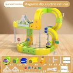 Creative Large Particles Diy Electric Magnetic Track Train Set Building Blocks Educational Toys Gift For Children Kids - Imagine 5
