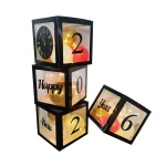 1set Happy New Year 2026 Black Transparent Balloon Box NEW year Party Decoration Kids Adults Party Anniversary Decor 2026 gift - Imagine 5
