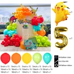 Cute Pokemon Pikachu Theme Arch Garland Foil Balloons Set Latex Balloon Kids Birthday Baby Shower Party Decor Gifts - Imagine 4