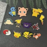6/12pcs Pokemon Cartoon Metal Enamel Pins Set Cute Pikachu Snorlax Lapel Pins Poké Ball Brooch Denim Accessories Jewelry Badges - Imagine 4