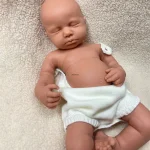 Realistic Washable Asleep 50cm Loulou Unpainted Silicone Reborn Baby Girl/Boy Soft Durable Doll for Collector Artist - Imagine 5