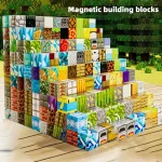 Magnetic building block toy storage box set, with figurines included, children's DIY assembly toys, tabletop play blocks - Imagine 4