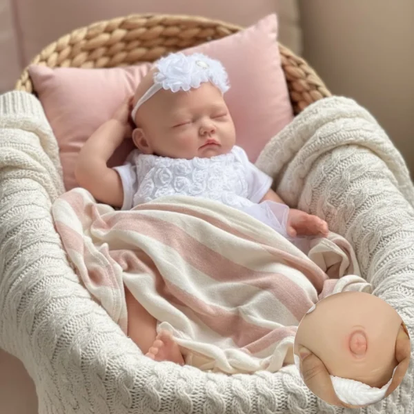 AnjoDoll 18inch Silicone bebe Girl Painted/Unpainted Reborn Doll Realistic Newborn Baby Doll Toy For Gifts Muñeca Reborn