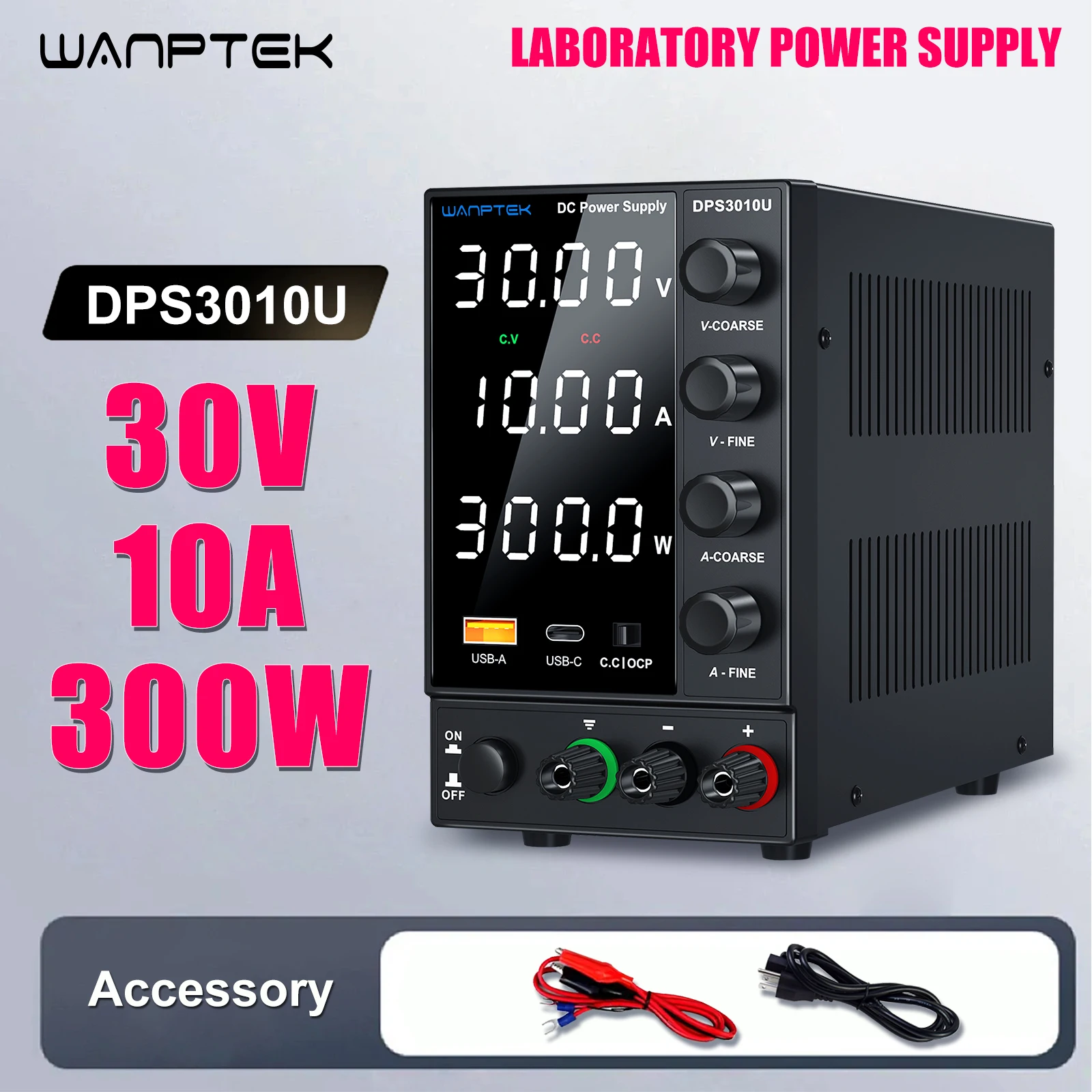 kf-S9f6ec283043d41e583d0963c17231cabt Wanptek Laboratory Power Supply 30V 10A 60V 5A 120V 3A Adjustable Voltage Current Voltage Regulator DC Power Supply - Imagine 1