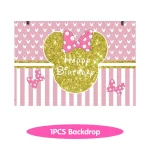 Minnie Mouse Birthday Party Decorations Tableware Set Birthday Decorations Full Set Pink Balloons Banner Candy Box Kids Favors - Imagine 6