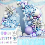 Snow Balloon Wreath Arch Kit Christmas Winter Party Birthday Anniversary Holiday Celebration Theme Event Decoration - Imagine 4