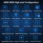 ABIR WD8 Robot Window Vacuum Cleaner,Dual Water Spray,Laser Sensor,Smart Home Glass Wall Wet Dry Cleaning ,APP&Remote Control - Imagine 2