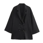 Autumn New Women's Clothing European And American Style Fashionable Wrinkled Suit Jacket Casual Pants Set - Imagine 6