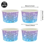 Snowflake Birthday Party Supplies Tableware Plates Napkins Cups Banner Balloon for Winter Wonderland Christmas Home Decorations - Imagine 5