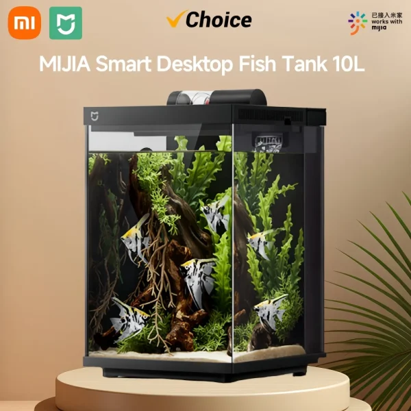 Xiaomi Mijia 10L Smart Fish Tank Desktop Aquarium Modern Design Space Saving Auto Filter App Feeding One Click Drainage