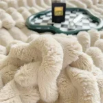 Imitation Rabbit Velvet Spring Autumn Warm Bed Blanket or Blanket and Pillowcase Soft Warmth Sofa Blankets for Throw Lap Blanket - Imagine 4