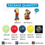 131pcs Rainbow Lego Theme Balloon Set Suitable for Birthday Outdoor Park Picnic Anniversary Celebration Graduation Summer Party - Imagine 4