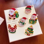 Cute Snowman Enamel Pin Reindeer Metal Badge Santa Claus Brooch for Jewelry Accessory Christmas Day Gifts