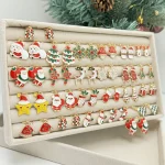 50PCS/10PCS Christmas Theme Earrings Vintage Metal Santa Earrings for Designing Women Fashion Christmas Gifts - Imagine 3