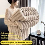 Imitation Rabbit Velvet Spring Autumn Warm Bed Blanket or Blanket and Pillowcase Soft Warmth Sofa Blankets for Throw Lap Blanket