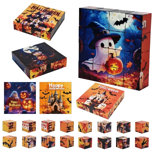 Magnetic Building Blocks, Halloween Themed Magnetic Block Puzzle, Magnetic Assembly Toys, Christmas and Halloween Gifts For Kids
