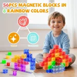 Magnetic Building Blocks Toy Transparent Magnetic Cubes Construction Set Preschool STEM Educational Sensory Toys Gift - Imagine 3