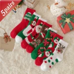 5 Pairs Ladies' Socks Pack New Christmas Cute Cartoon Colorful Kawaii Floor Socks Thickened Warm Comfortable Coral Fleece Socks - Imagine 2