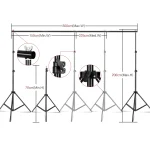 SH Photography Background Backdrop Stand Support Picture Canvas Frame System Kit With Carry Case For Muslin Photo Video Studio - Imagine 3