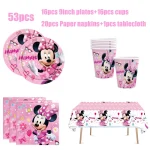 Minnie Mouse Birthday Party Decorations Tableware Set Birthday Decorations Full Set Pink Balloons Banner Candy Box Kids Favors - Imagine 2