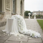 Uflower 50/100cm Flower Row Artificial Flowers Wedding Backdrop Table Long Runner Floral Backdrop Arrangement Wall Arch Decor