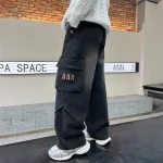 personalized workwear jeans Spring and Autumn 2025 Spring and Autumn New Straight Pants Boys Wide Legs Handsome Trendy 5-15 yea - Imagine 6