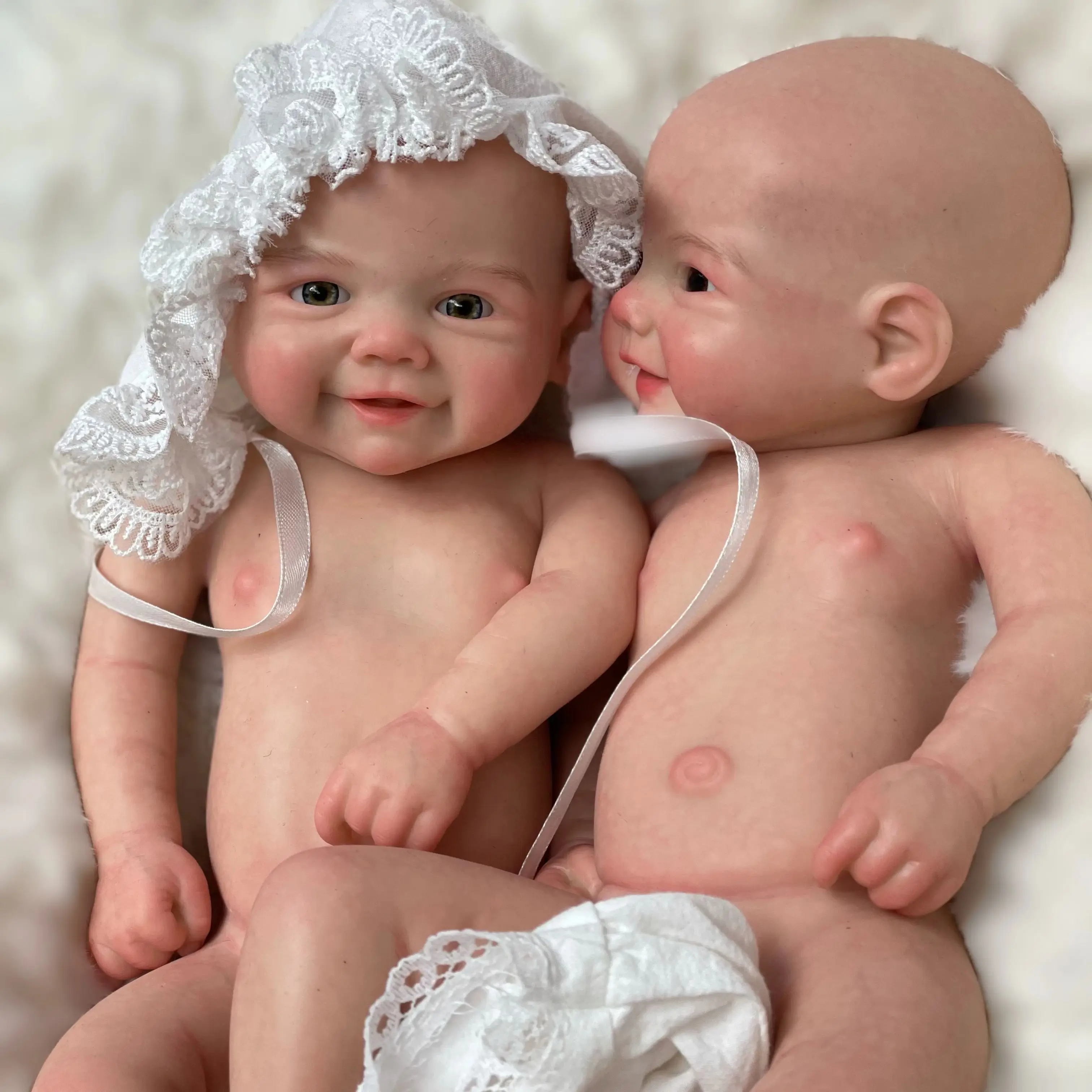 kf-Sbc76d81a639b46938af6142b79337c81J 13Inch Vivienne&Elijha All Silicone Reborn Doll Painted/Unpainted Full Body Silicone Newborn Baby Dolls Reborn Corpo De Silicone - Imagine 1