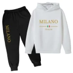 Kids Fashion Brand Letter Print 2 Pieces Hoodie + Pants Sweaters 2-13 Years Boys Girls Casual Clothing Kids Clothing Sets - Imagine 4