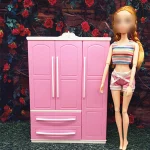 Dollhouse Wardrobe Double Door Portable Closet Furniture Girl Princess Bedroom Accessories for Barbiesss Kids Toy Birthday Gift - Imagine 3