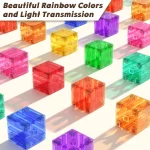 Magnetic Building Blocks Toy Transparent Magnetic Cubes Construction Set Preschool STEM Educational Sensory Toys Gift - Imagine 6