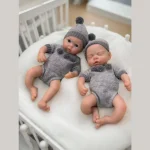 1PC/ 2 Styles Open Mouth 13Inch Solid Silicone Bebe Reborn Girl Doll Soft Touch Handmade Newborn Baby Girls Perfect As Gifts - Imagine 4