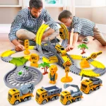 Track Car Train Toys Children Electric Track Toy Car Engineering Car Kids Educational Toys for Children Birthday Gift