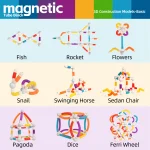 Magnetic Sticks Building Blocks Toys for Kids Montessori Educational Pop Tubes Stress Relief Toddler Toy Construction Set Gifts - Imagine 6