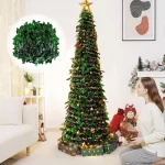 25 Scalable Christmas Tree 5 Ft Festival Ornament Faux Foldable Christmas Tree For Winter Holiday Season Decor Indoor Porch Yard - Imagine 5